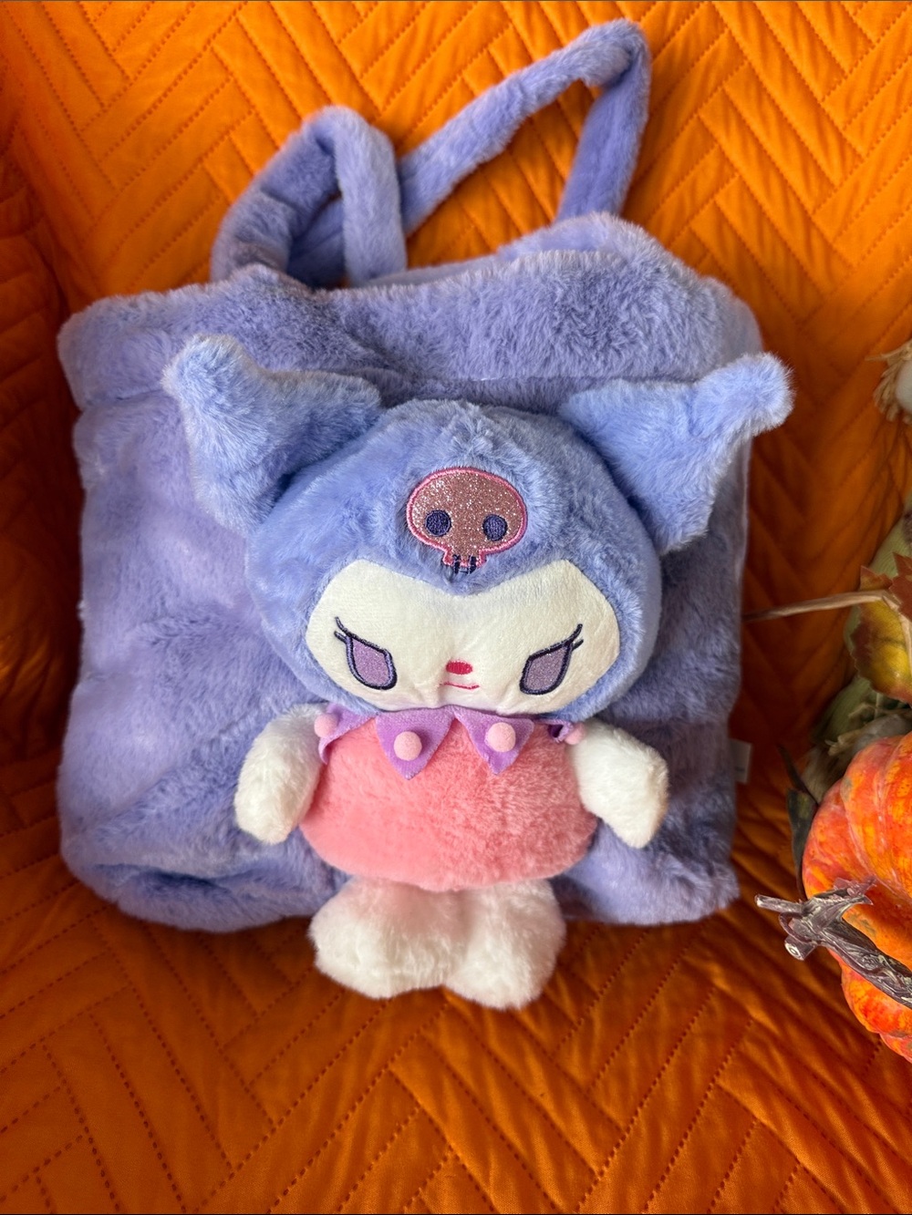 Sanrio Kuromi Plush Purple & Pink Kids Plush Backpack